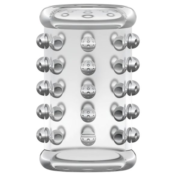 Stay Hard - dzimumlocekļa uzmava ar punktiem caurspīdīga