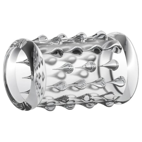 Stay Hard - dzimumlocekļa uzmava ar bumbiņām caurspīdīga