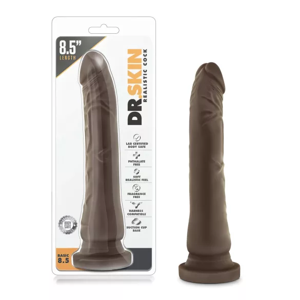 Dr. Skin reālistisks dildo ar stiprinājumu brūns 20,5cm