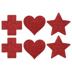 Le Désir - krūšu uzlīmju komplekts 3 pāri sarkani