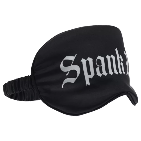 Ouch! - satīna acu maska ar uzrakstu “Spank Me” (melna)
