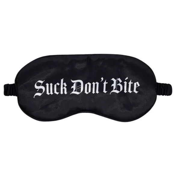 Ouch! - satīna acu maska ar uzrakstu "Suck Don't Bite" (melnā krāsā)