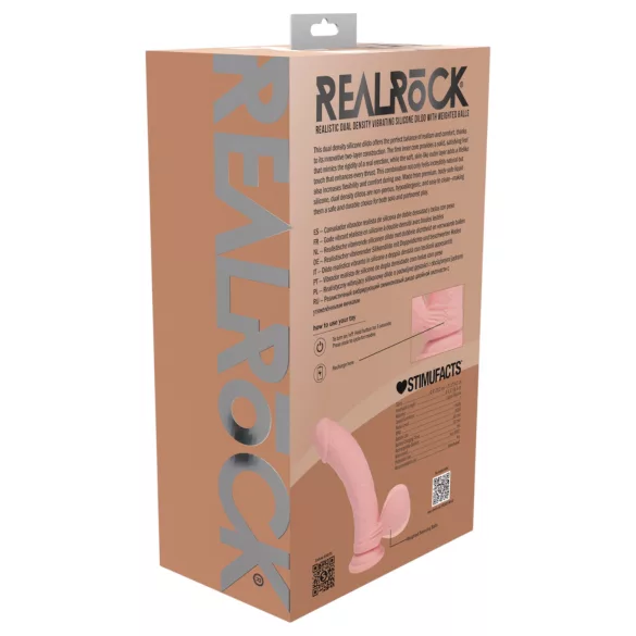RealRock - dubultas blīvuma realistisks vibrators (ķermeņa krāsas) - 20 cm