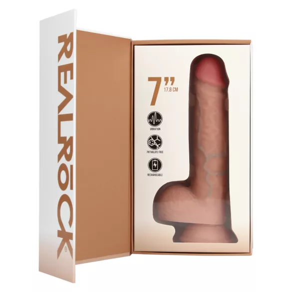 RealRock - vibrators ar piesūcekni naturāls 18cm
