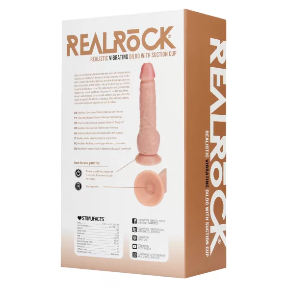 RealRock - vibrators ar piesūcekni naturāls 18cm