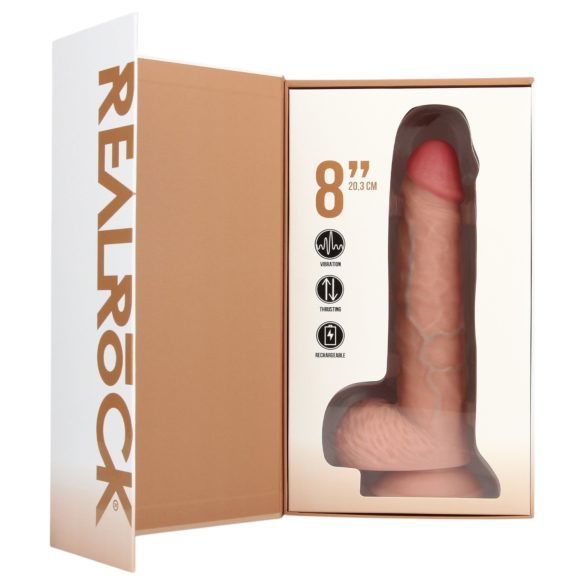RealRock - piesūcekņa vibrators lökējošs dabīgs 20,5cm