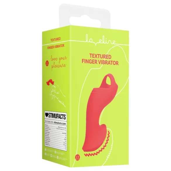Loveline - pirkstu vibrators ar stimulāciju sarkans