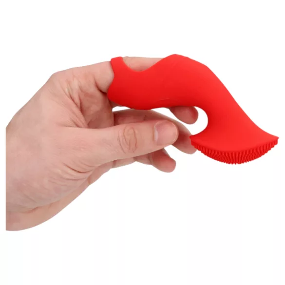 Loveline - pirkstu vibrators ar stimulāciju sarkans