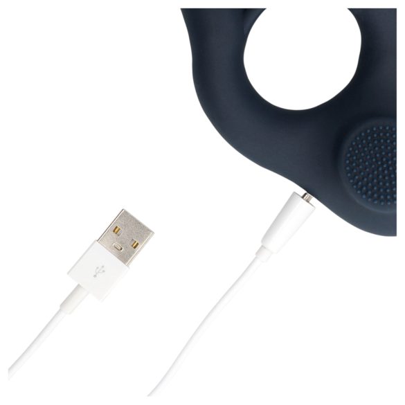 Loveline - vibrējošs erekcijas gredzens ar klitora stimulatoru pelēks