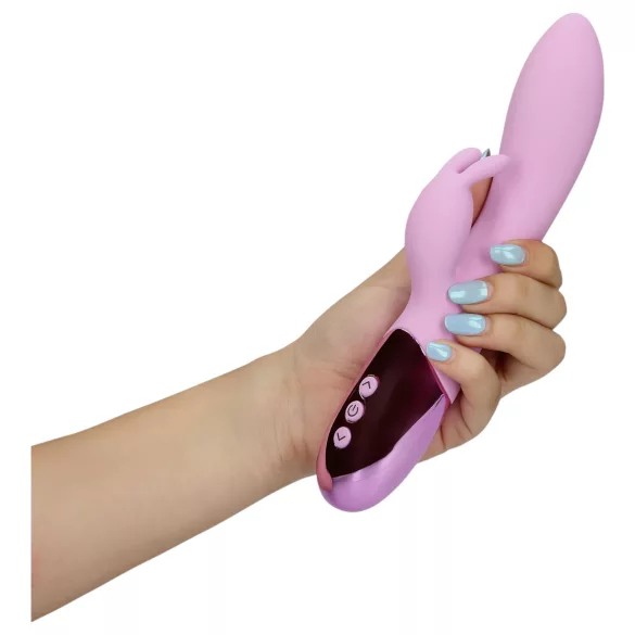 Loveline - akumulatora, zaķīša klitora stimulatora vibrators (rozā)