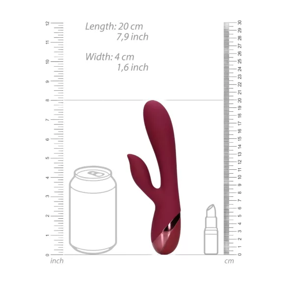 Loveline - uzlādējams vibrators ar klitora stimulatoru sarkans