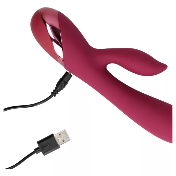 Loveline - uzlādējams vibrators ar klitora stimulatoru sarkans