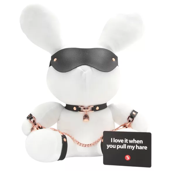 Bondage Rabbit - fetiša maska ar truša ausīm balta
