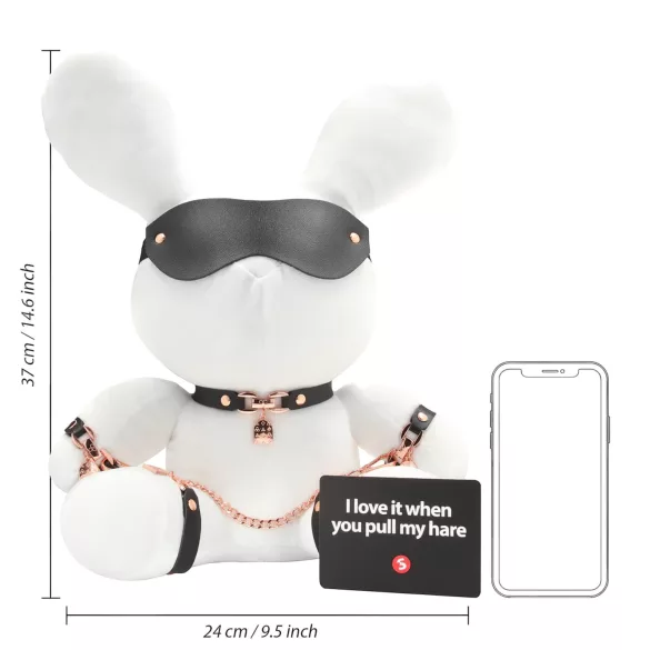 Bondage Rabbit - fetiša maska ar truša ausīm balta