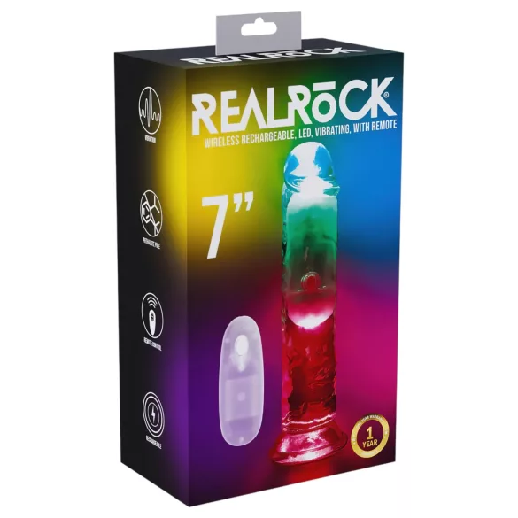 REALROCK - vibrators ar LED gaismu 15cm
