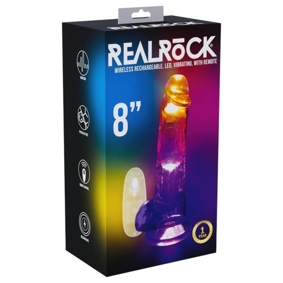 REALROCK - vibrators ar sēkliniekiem, spīdošs, 20 cm