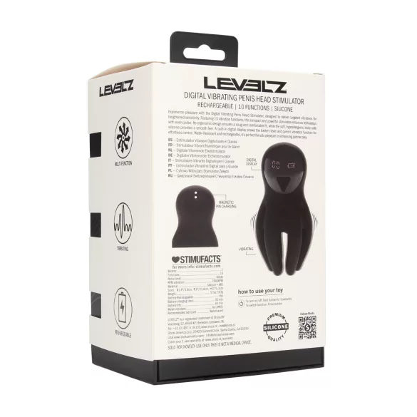 Levelz - digitālais dzimumlocekļa vibrators melns