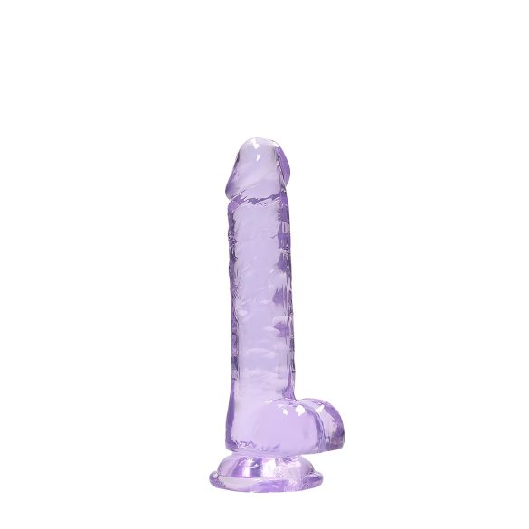 RealRock - caurspīdīgs reālistisks dildo ar piesūcekni violets 17cm