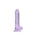 RealRock - caurspīdīgs reālistisks dildo ar piesūcekni violets 17cm