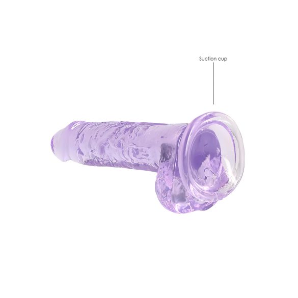 RealRock - caurspīdīgs reālistisks dildo ar piesūcekni violets 17cm