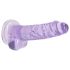 RealRock - caurspīdīgs reālistisks dildo ar piesūcekni violets 17cm