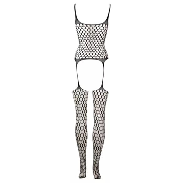 Le Désir - caurspīdīgs tīkliņš komplekts ar punktiem melns S-XL