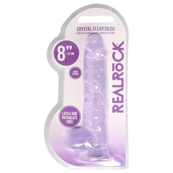 RealRock - caurspīdīgs reālistisks dildo violets 19cm
