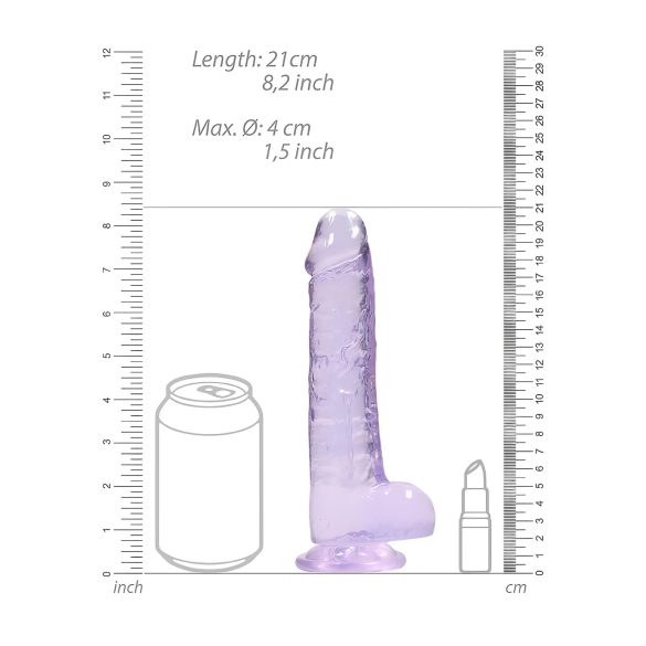RealRock - caurspīdīgs reālistisks dildo violets 19cm