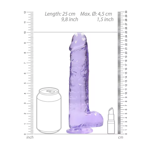 RealRock - caurspīdīgs reālistisks dildo lila 22cm