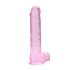 REALROCK - caurspīdīgs dabīgās formas dildo - rozā (22cm)