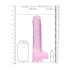 REALROCK - caurspīdīgs dabīgās formas dildo - rozā (22cm)