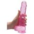 REALROCK - caurspīdīgs dabīgās formas dildo - rozā (22cm)