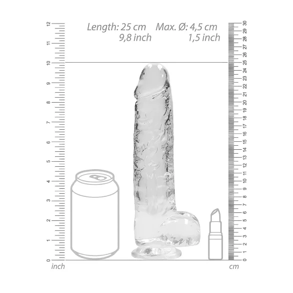 RealRock - caurspīdīgs realistisks dildo 22cm