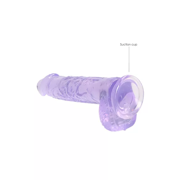 RealRock - caurspīdīgs reālistiskais dildo 15 cm violets