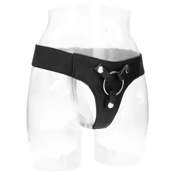 RealRock elastīgas apakšbikses pievienojamam strap-on, melnas