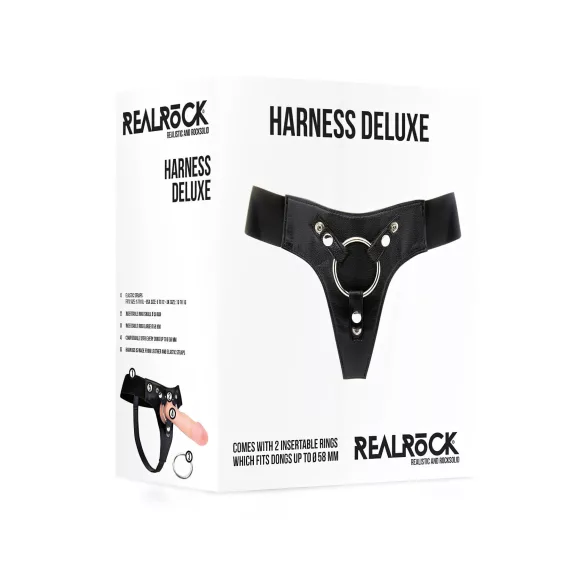 RealRock Deluxe - strap-on apakšdaļa melna