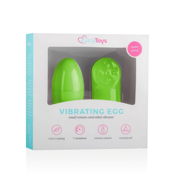 Easytoys - 7 ritmu tālvadības vibrācijas ola (zaļa)