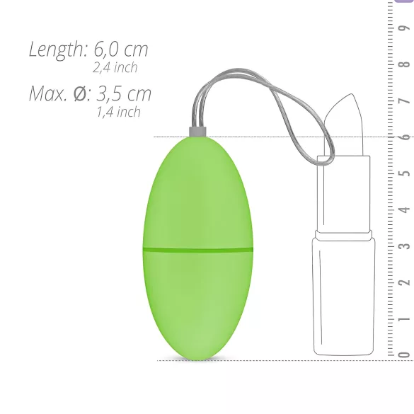 Easytoys - 7 ritmu tālvadības vibrācijas ola (zaļa)