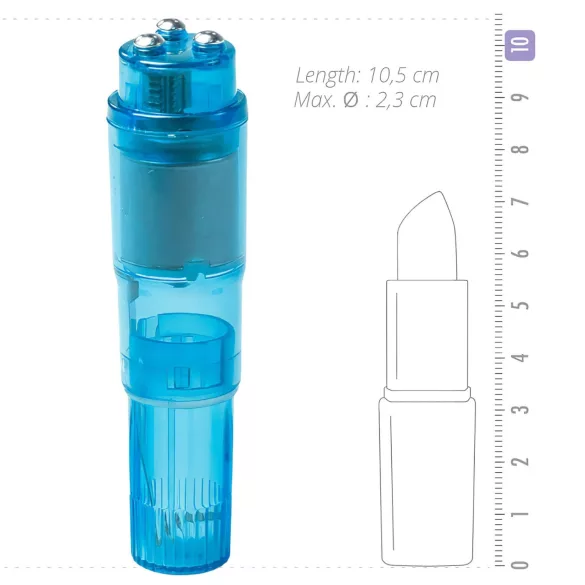 Easytoys kabatas vibrators komplekts ar uzgaļiem zils 5 daļas