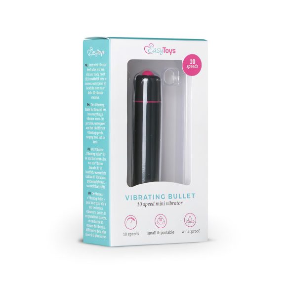 Easytoys vibrators bullet tipa ūdensizturīgs melns