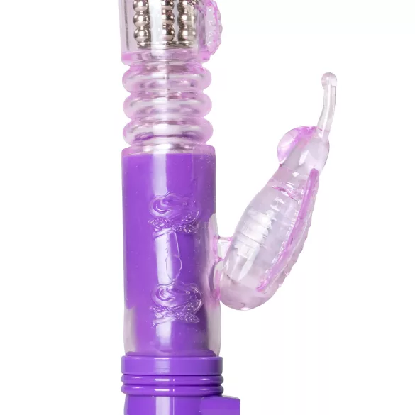 Easytoys Butterfly - rotējošs vibrators ar stumjošu funkciju, violets