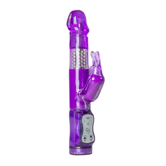 Easytoys vibrators ar rotējošām bumbiņām un klitora stimulatoru violets