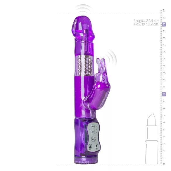 Easytoys vibrators ar rotējošām bumbiņām un klitora stimulatoru violets