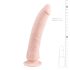 Easytoys - piesūcekņa 100% silikona dildo (21cm) - dabīga krāsa