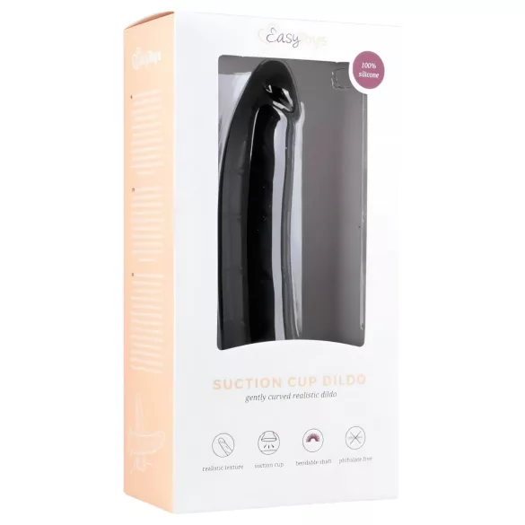 Easytoys - silikona dildo ar piesūcekni 21cm melns
