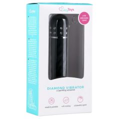 Easytoys vibrators ar dimanta rakstu, melns