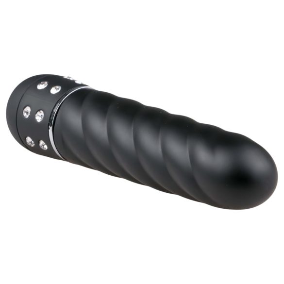 Easytoys vibrators ar dimanta rakstu, melns