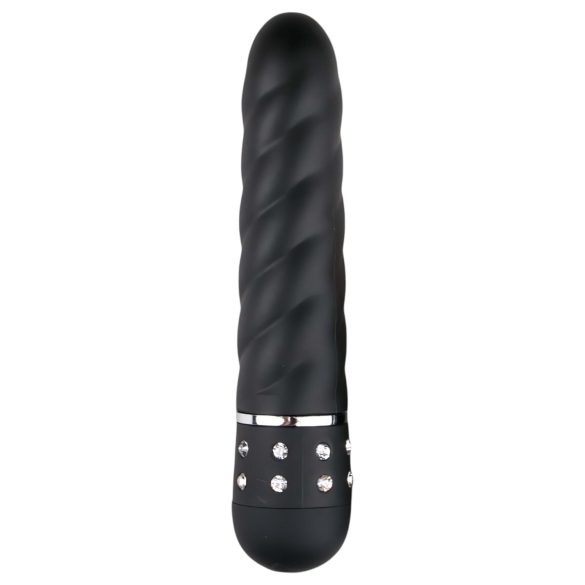 Easytoys vibrators ar dimanta rakstu, melns