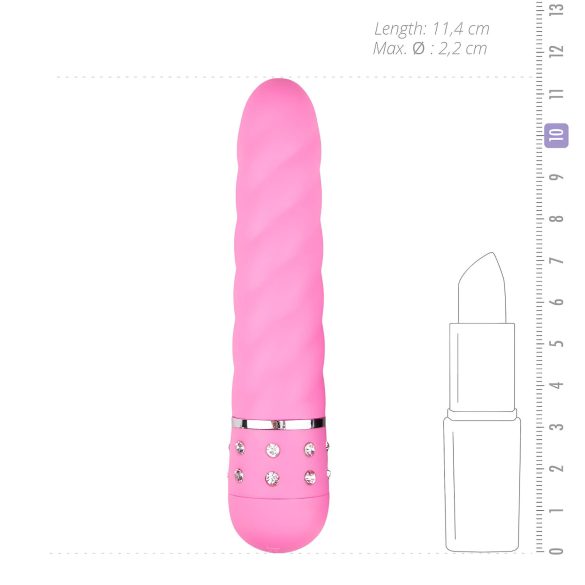 Easytoys Diamond - vibrators ar spīdumiem, rozā