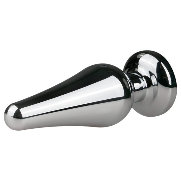 Easytoys anālais metāla plug ar rozā akmeni sudraba 3,5 cm